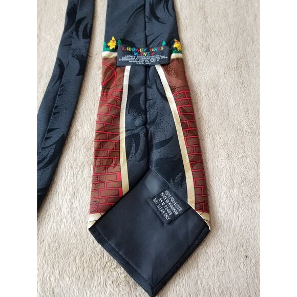 Looney Tunes Mania 1996 Christmas Tasmanian Devil Men's Tie Polyester Vintage - Picture 12 of 12